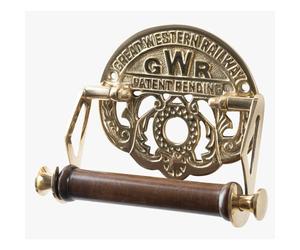 Assorted Collections GWR Toilet Roll Holder - Wall Mounted - Victorian Style Toilet Paper Holder for Bathroom - Novelty Brass Toilet Roll Holder - Easy Installation - Included Hardware