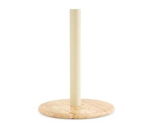 Assorted Collections Kitchen Roll Holder with Marble Base - Free Standing Paper Towel Dispenser for Standard Rolls (Ivory)