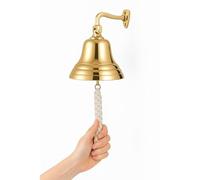 Assorted Collections Last Order Brass Bell | Traditional Wall Mounted Themed Ship with Rope | Loud Ringer for Home, Bar, Pub, Boat, School, Dinner, Santa Wall Hanging Door Bell