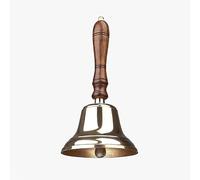 Assorted Collections Traditional Brass Bell with Wooden Handle, 14 x 28 CM | Brass Bell with Wooden Handle, Metal Clapper for Reception, School, Hotel and Dinner service