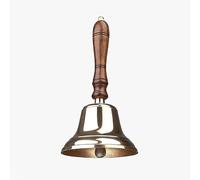 Assorted Collections Traditional Brass Bell with Wooden Handle, 7 x 17 CM | Brass Bell with Wooden Handle, Metal Clapper for Reception, School, Hotel and Dinner service