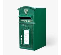 Assorted Collections Traditional Irish Green Shamrock Post Box with Lock - Wall Mount/Pillar Mount Letterbox - Lockable Cast Iron Postage Box (24 x 31 x 57 cm, 18kg)