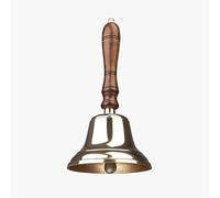 Assorted Collections Traditional Wooden Handle Brass Bell | Last Order Bell With Metal Clapper | Ideal for Hotel, Reception, Dinner, Library, Pub, School | Classic Chimes