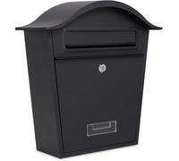Assorted Collections Wall Mounted Lockable Post Box with 2 Keys, Waterproof Steel Letterbox for Outdoor Use, Easy Install External Mailbox, Modern Black, 36 x 13 x 37 cm