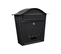 Assorted Collections Wall Mounted Post Box Classic Design Large Letterbox Lockable 2 Keys Weatherproof Easy To Install - Black, 35.5 x 26 x 10 cms
