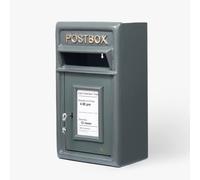 Assorted Collections Wall Mounted Post Box Classic Large Letter Box Lockable With 2 Keys, Heavy Duty Cast Iron Weatherproof Mailbox Easy To Install Keep 24x17x 44 cm, 11.8 kg (Grey)