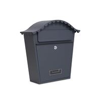 Assorted Collections Wall Mounted Post Box, Lockable Mailbox with 2 Keys, Weatherproof Galvanized Steel Letterbox, Easy to Install, 36x13x37cm (Grey)