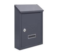 Assorted Collections Wall Mounted Post Box, Steel Lockable Mailbox with 2 Keys, Weatherproof Letterbox, Easy To Install 21x30x7cm (Grey)