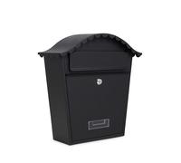 Assorted Collections Wall Mounted Post Box, Lockable Mailbox with 2 Keys, Weatherproof Galvanized Steel Letterbox, Easy to Install, 36x13x37cm (Black)