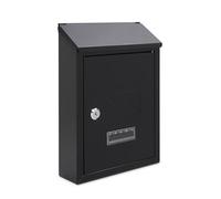 Assorted Collections Wall Mounted Post Box, Lockable Mailbox with 2 Keys, Weatherproof Letterbox, Easy To Install 21x30x7cm (Black)