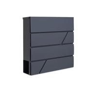 Assorted Collections Wall Mounted Post Box with Newspaper Holder | Large Lockable Letter Box with 2 Keys, Modern Outdoor Mailbox for Home and Garden, Secure Mail Storage, 37x10.5x37 cm, Grey