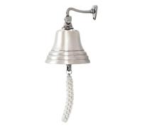 Assorted Collections Wall Mounted Silver Bell for Home Bar, Pub & Nautical Decor - Loud Metal Hand Bell, Service Doorbell, Bar Accessories & Reception Call - Ideal for Christmas Decoration (6 Inch)