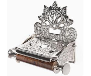 Assorted Collections Wall Mounted Toilet Roll Holder - Flap Design Brass Toilet Paper Holder for Bathrooms - Sleek Novelty Toilet Roll Holder with Included Installation Hardware - Silver