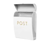 Assorted Collections White Post Box Wall Mounted Letterbox with Easy Access No Lock for Outdoor Use - Weatherproof And Durable Mailbox Easy Installation, Strong Construction (Large)