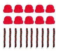 (Assorted Color 2, One size) 20pcs Mini Hat Mini Scarves Christmas Crafts Knit Hat And Scarf Christmas DIY Craft Supplies