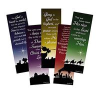Assorted Color Christmas Silhouette Nativity Bookmark with Bible Verse, 6 Inch, Pack of 100
