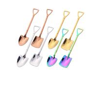 Assorted Color Fruit Dessert Shovel Spoons Set of 8 Stainless Steel Dinner Tea Spoons for Coffee Tea Ice Cream Cake for Home Kitchen Restaurant Cutlery Sets