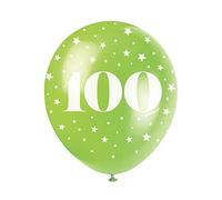 Assorted Color Number 100 Latex Balloons (30cm) Pack of 5 - Perfect for Birthdays & Special Occasions