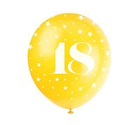 Assorted Color Number 18 Latex Balloons (30cm) Pack of 5 - Perfect for Birthdays & Special Occasions