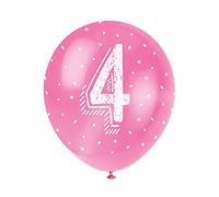 Assorted Color Number 4 Latex Balloons (30cm) Pack of 5 - Perfect for Birthdays & Special Occasions