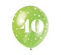 Assorted Color Number 40 Latex Balloons (30cm) Pack of 5 - Perfect for Birthdays & Special Occasions