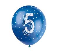 Assorted Color Number 5 Latex Balloons (30cm) Pack of 5 - Perfect for Birthdays & Special Occasions