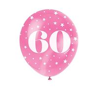 Assorted Color Number 60 Latex Balloons (30cm) Pack of 5 - Perfect for Birthdays & Special Occasions