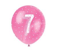 Assorted Color Number 7 Latex Balloons (30cm) Pack of 5 - Perfect for Birthdays & Special Occasions