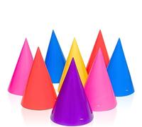 Assorted Color Party Paper Hats - Pack of 8 - Perfect for Birthdays & Celebrations, Vibrant & Fun Hat Set