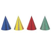 Assorted Color Prismatic Party Hats - Pack of 8 - Vibrant & Fun for Celebrations and Events