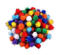 Assorted Color sparkles Balls, Interactive pom_pom Cat Toys, Cat pom_pom Balls, sparkles Balls For Cats, 100X Craft Supplies Interactive Toys, Decorative Material Arts & Crafts For Handmade Art Decor