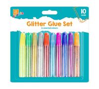 Assorted Colored Plastic Glitter Glue Pens, 10 cm (10 Pack) - Safe & Non-Toxic, Perfect for Art & Crafts Activities