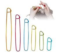 Assorted Colors Aluminum Stitch Holder Set - 6 Sizes for DIY Knitting and Crochet Projects - Durable and Easy to Use