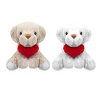 PMS 445061 Assorted Colors Plush Puppy with Love Heart-15 cm-Perfect for Romantic Events, Birthdays, Anniversaries, and Baby Showers (1 Pc.), Multicolor