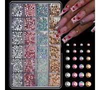 Assorted Colors Resin Nails Rhinestones in Heart Square Teardrop Shapes for Professional Nails Design Mixed Shape Beads for Manicure