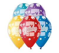 Assorted Colour Happy Birthday Latex Balloons 33cm / 13 in - Pack of 6 (Happy Birthday To You, 33cm / 13 in)