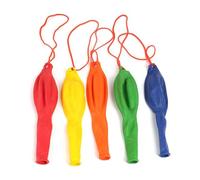 Assorted Colour Punch Latex Balloons - 18in / 45cm Pack of 5 - With Elastic for Bouncing Fun - Air or Helium Fillable