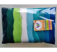 Assorted Colours* 100% Merino Wool Tops for Wet & Dry Felting, Packs of 90 Grams (Ocean 90 g)