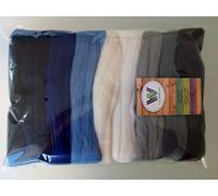Assorted Colours* 100% Merino Wool Tops for Wet & Dry Felting, Packs of 90 Grams (Winter 90 g)