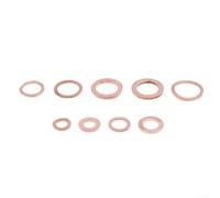 Assorted Copper Flat Washers Kit 100 Pieces for Sealing in Electrical and Mechanical Applications 9 Sizes (12x16x1mm)