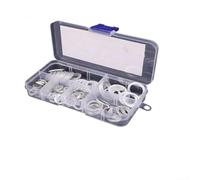 Assorted Copper Washer Gasket Set Flat Ring Seal Kit with Box Designed for Sump and Compatible with Various Screw and Bolt Sizes (120pcs aluminum sheet,)