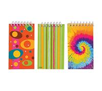 Assorted Design Mini Spiral Notebooks in Net Bag - Pack of 6 - Perfect Party Favors & Gifts