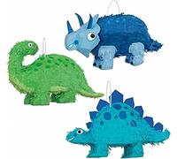 Assorted Dinosaur 3D Pinata Assortment (43cm x 30cm) - Unique & Thrilling Dino Designs - Perfect for Kids Parties & Events - 3pc