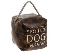Assorted Doorstop Door Stop Stopper Filled Heavy Doorstop Faux Leather Novelty Wedge (A Spoiled Dog Doorstop Cube)