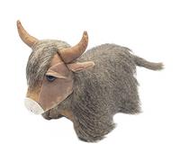 Assorted Doorstop Door Stop Stopper Filled Heavy Doorstop Faux Leather Novelty Wedge (Brown Fur Highland Cow Doorstop)