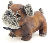 Assorted Doorstop Door Stop Stopper Filled Heavy Doorstop Faux Leather Novelty Wedge (Brown Pug Doorstop)