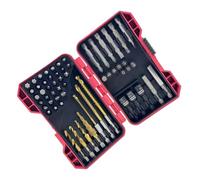 Assorted Driver Tap and Socket Set, 58 Piece Screwdriver Bit Collection with Step Reamer, 1/4 Inch Holder Interface, Carry Case for Home Repairs Repair Bit Assortment Drill Tap Socket Set Step Home