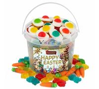 Assorted Easter Gummy Sweets Tub - Multicoloured Tongue Painting Fried Eggs, Bunny Heads, Bunnies & Gummy Carrots | Colour-Changing Candy Mix for Sharing (1000g)
