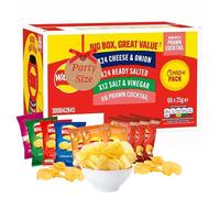 Giant Crisps Multipack Snack Box - Pack of 66 x 25g Assorted Classic Walkers Crisps Bulk Buy. Multipack Crisps Potato Snacks with Topline Card for Birthday Parties, Pub Snacks, Party Food, Camping