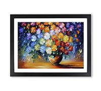 Assorted Flower Bouquet Vol.5 Framed Print | A4 Black Framed Wall Art | Ready to Hang | Modern Floral Picture | Living Room Bedroom Lounge Office
